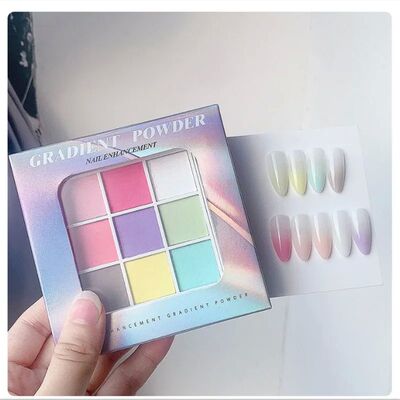 9Colors Solid Patting Nail Powders UV Polish Decoration Shim
