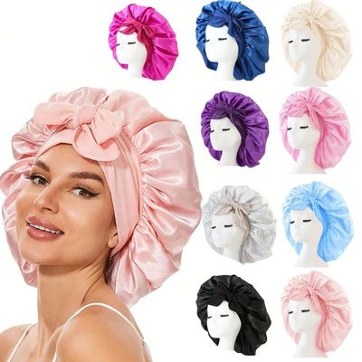 Satin Silk Hair Bonnet | Tie Band | Sleep Bonnet for Women M