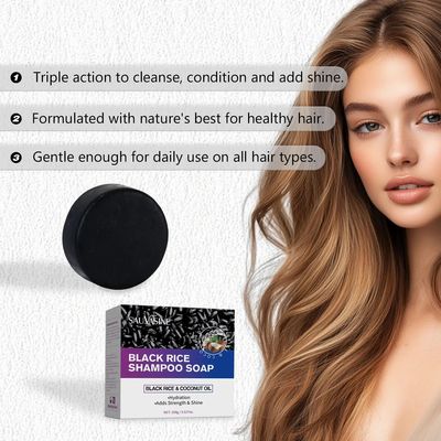 100g Black Rice Shampoo Soap for Adding Shine Strengthen Hai