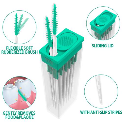 100Pcs/Pack Silicone Interdental Brushes Dental Toothpicks D
