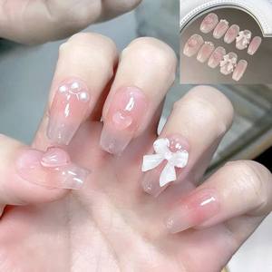 Cute Pink Sweet Princess Removable Handmade Wear Nail ArtVit