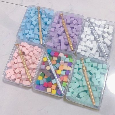 100pcs Gradient Sponge Brush for Nail Art, Gel Polish Brush,