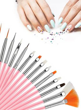 15Pcs Nail Art Brush Set Multifunctional Liner Brushes Detai
