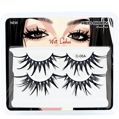 Cosplay False Eyelashes 2Pairs/Pack Wet Strip Lashes With Sp
