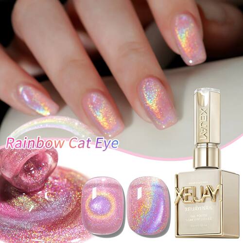 15Ml Rainbow Cat's Eye gel nail polish, UV LED curing, long-