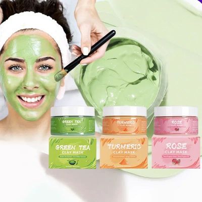 Turmeric Green Tea Rose Avocado Facial Mask Clay Mud Masks M