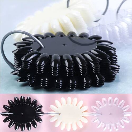10pcs Round False Nail Art Tips Display Wheel Fake Nail Art