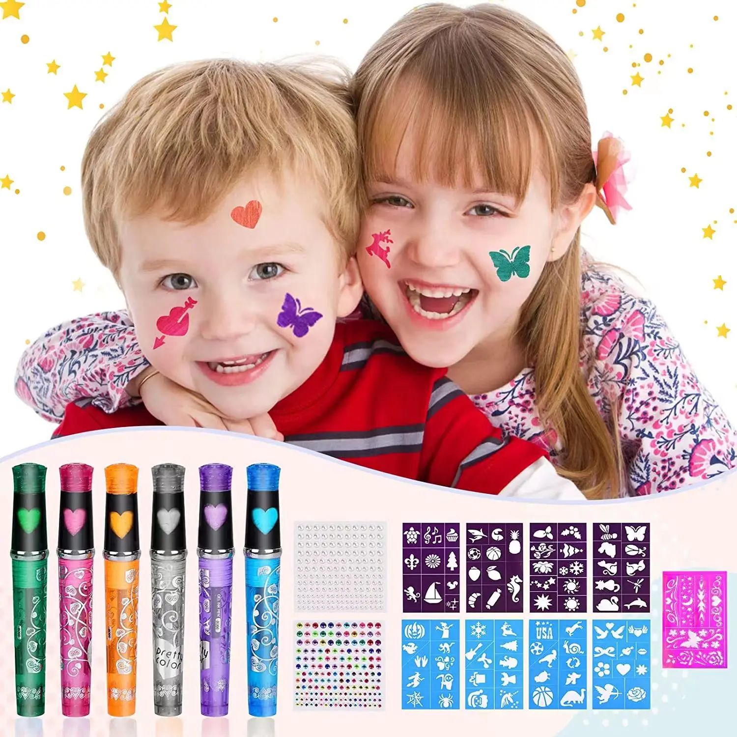 Mixed Color Temporary Tattoo Markers Kit,Washable Body Art P