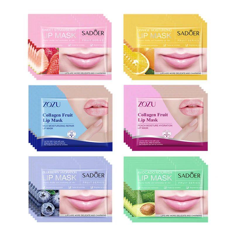 30pcs Fruits Lip Mask Moisturizing Nourishing Collagen Lip P