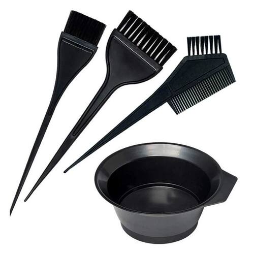 4Pcs Home Salon Hair Dyeing Brush Set Hair Dyeing Cream Bowl