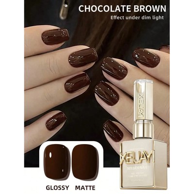 1pc 15ml Reddish Brown Gel Nail Polish Starter Pure Soak Off