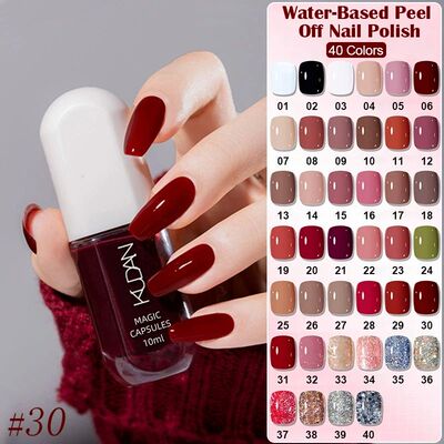 10ml Water-Based Peel Off Nail Polish 40 Colors Long Lasting