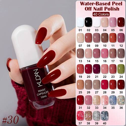 10ml Water-Based Peel Off Nail Polish 40 Colors Long Lasting
