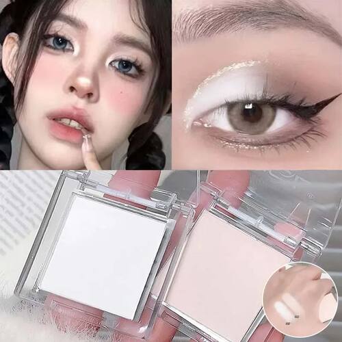 Matte Highlighter Powder Eyeshadow Palette White Long Lastin