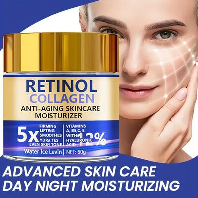 Retinol & Collagen Face Cream 60g, Anti-Aging Firming Moistu