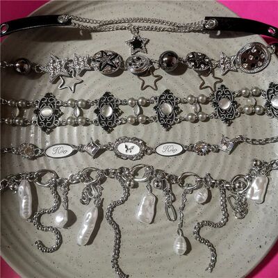 Personalized Vintage Star Pearl Choker Charms Necklaces For
