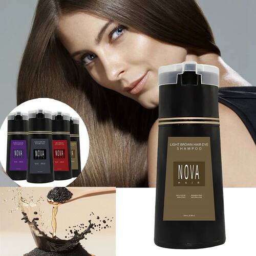 Nova 3-in-1 Hair Coloring Shampoo Oil Control Fluffy Refresh