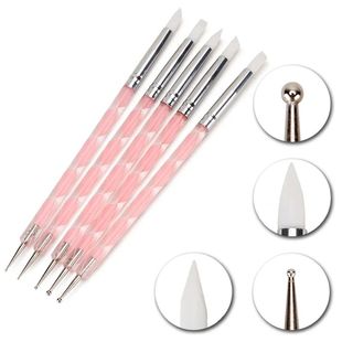 Silicone Way Pen Flower Point Acrylic Art Nail 5Pcs