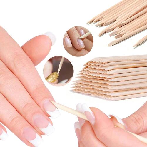 50/100Pcs Nail Art Pusher Wood Sticks Cuticle Pusher Remover