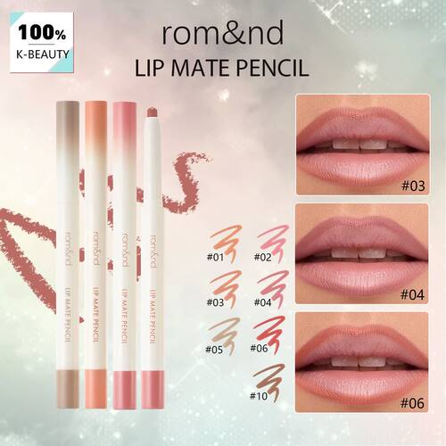 rom&nd LIP MATE PENCIL,Velvet Matte Texture,Smooth Pencil Co