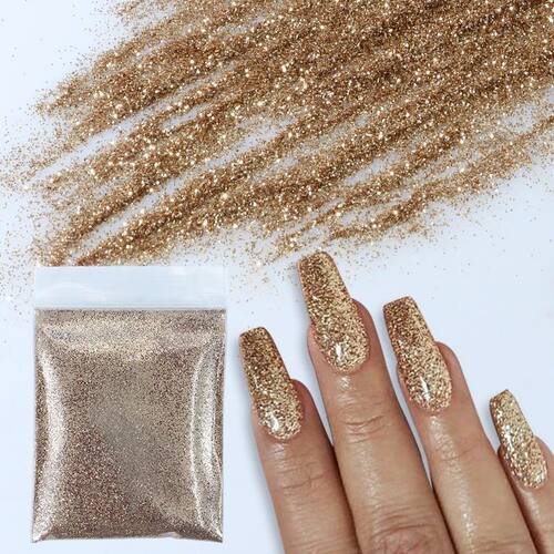 10g Sparkling Gold Silver Glitter Powder Nail Decoration Chr