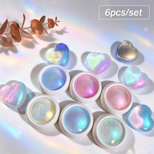6jars Mermaid Mirror Effect Chrome Nail Powder Macaron Auror