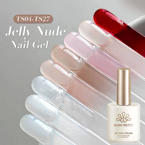 15ml Jelly Gel Polish Pink Nude Glitter Soak Off LED UV Gel