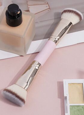 Double Head Makeup Brushes 2 In 1 Flat/Angled Foundation Con