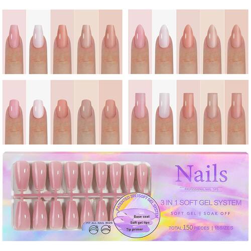 150pcs Nude Color Ballet Wearable Fake Nail Tips  Press On N