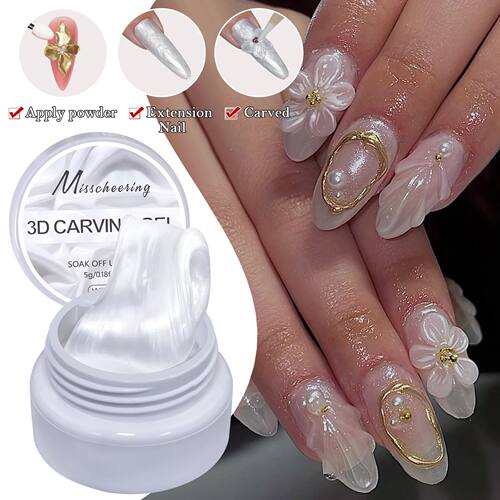 White pearlescent satin carving glue non-stick solid extensi