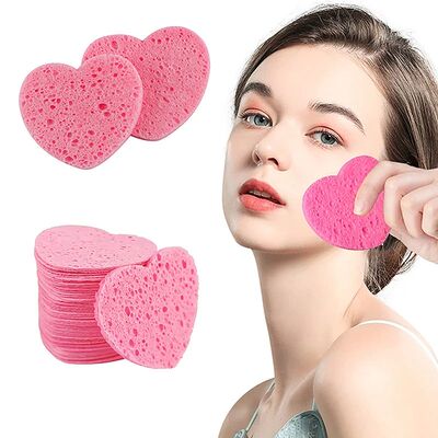 20/50Pcs Heart Natural Wood Pulp Sponge Cellulose Compress C