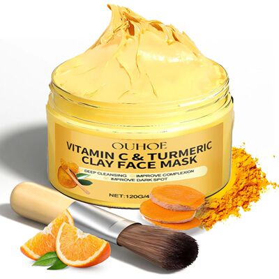 1/3PCS Turmeric VitaminC Clay Mask  Deep Cleansing Facial Im
