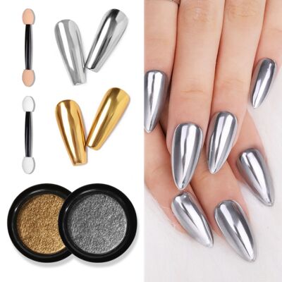 1pcs Nail Glitter Metallic Rubbing Dust Gel Polish Pigment S