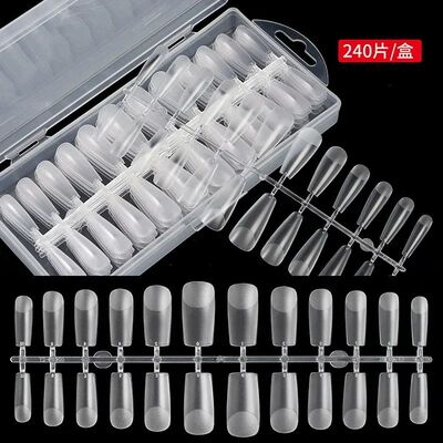 240pcs/Box Ultra Thin Traceless Acrylic False Nails Transpar