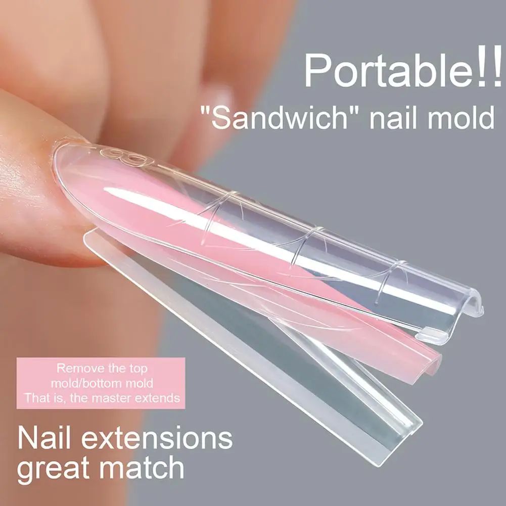 256Pieces Nail Sandwich Dual Form Nail Tips Quickly Building - 实物图