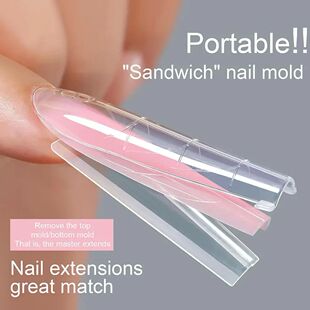 256Pieces Nail Sandwich Dual Form Nail Tips Quickly Building