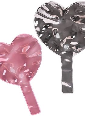 Handheld Makeup Mirror Electroplate Mirror Portable Eyelash