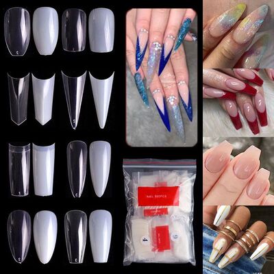 500Pcs/Bagged False Nail Tips Acrylic Practice Nail Capsules