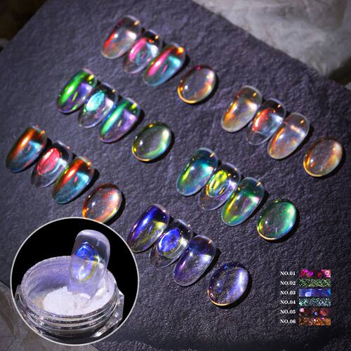 Nail Glitter Aurora Ice Transparent Laser Magic Aurora Rainb