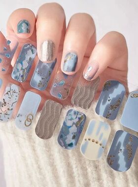 Full Cover Nail StickersNail Polish Nail Decoration Sparklin