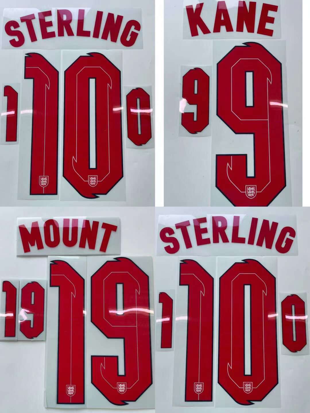 英格兰队2021欧洲杯主场球员印字