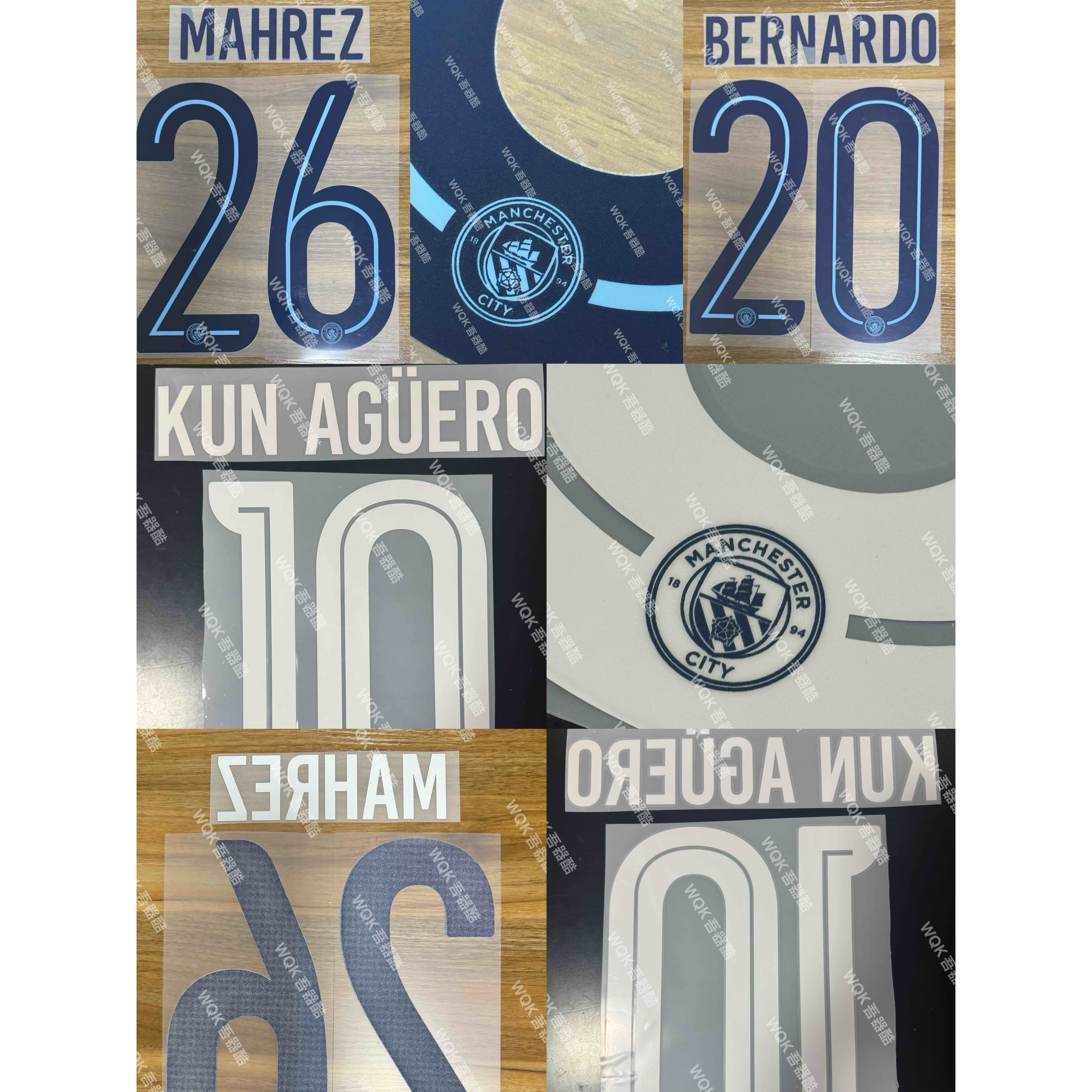 曼城1819欧冠印字阿奎罗正品英超