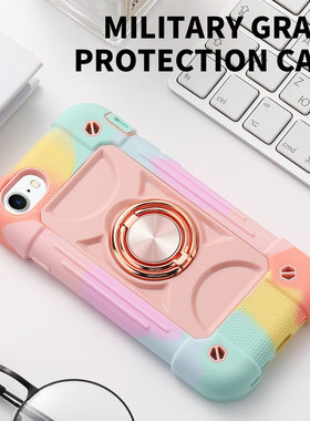 加厚硅胶手机壳适用苹果7p/8P全包防摔iPhone6Splus三防铠甲指环se3代三合一磨砂防滑SE2020支架外壳个性盔甲