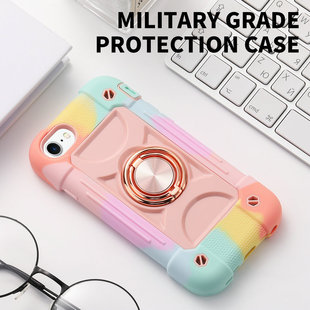 加厚硅胶手机壳适用苹果7p 盔甲 8P全包防摔iPhone6Splus三防铠甲指环se3代三合一磨砂防滑SE2020支架外壳个性