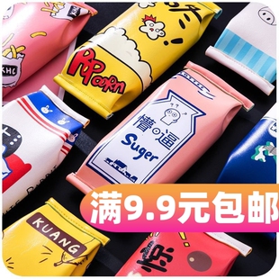 少女个性女学生零食笔袋搞笑大容量文具盒文具包搞怪恶搞创意初中