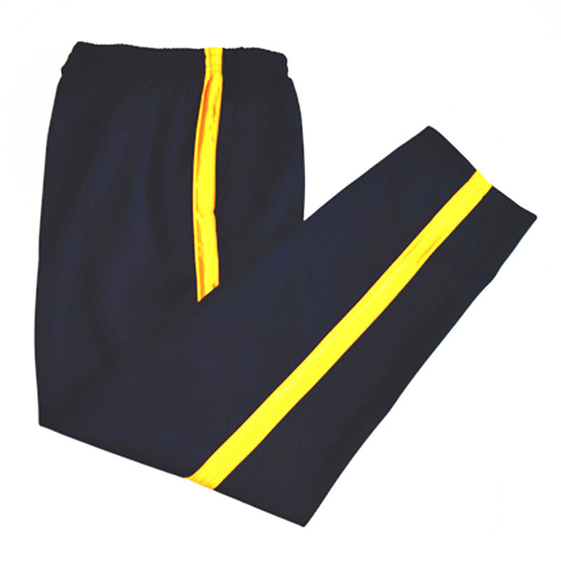 高中小学生校服长裤子男女儿童藏蓝一条黄道杠校裤春夏直通裤宽松