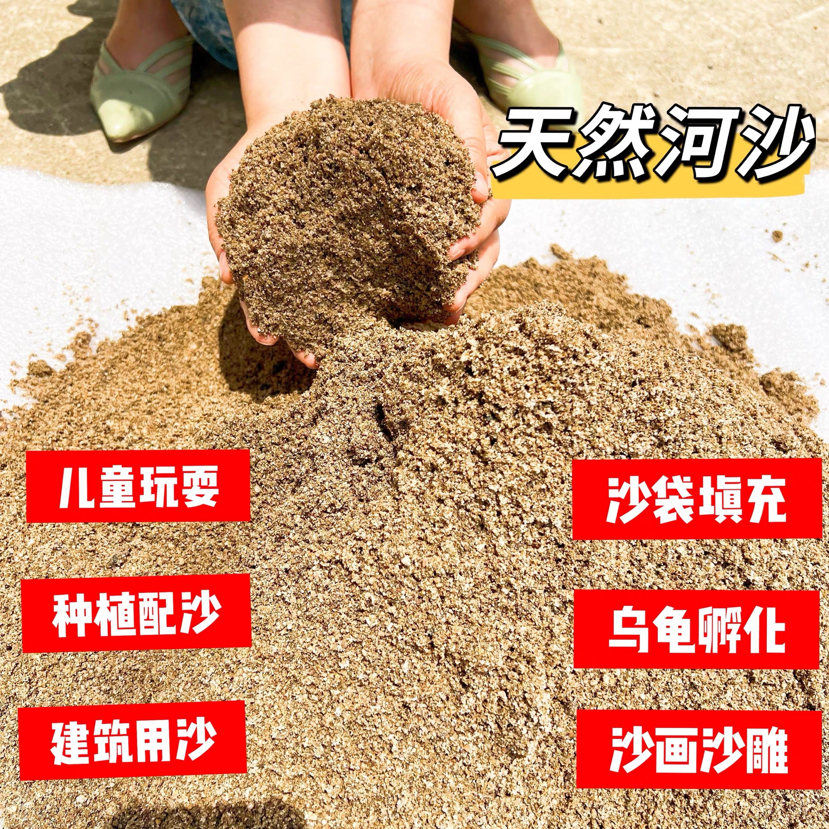 沙子工地河沙50斤种植养花沙多肉装修建筑沙子底沙乌龟下蛋粗细沙