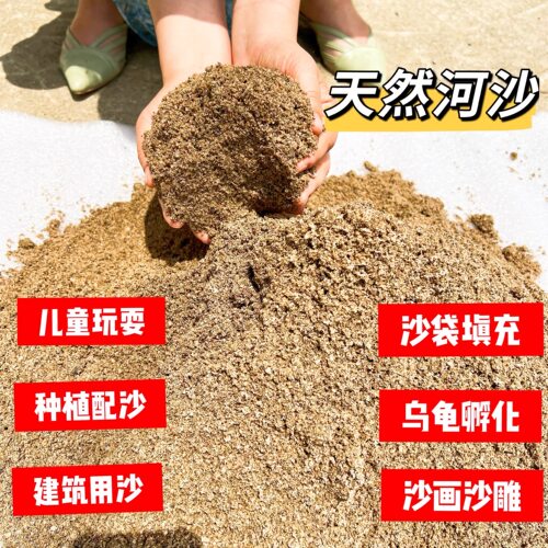 沙子工地河沙50斤种植养花沙多肉装修建筑沙子底沙乌龟下蛋粗细沙
