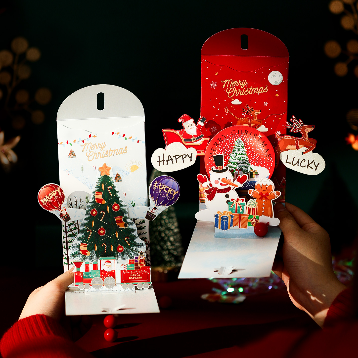 圣诞节3D立体红包袋Christmas 平安夜创意海外跨境新款惊喜利是封