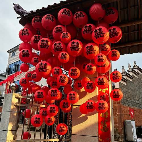婚房装饰结婚布置农村自建房户外